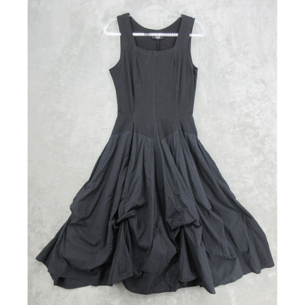 Zashi Dress Womens Size L Lagenlook Pickups Midi Boxy Avant Garde Tank Black